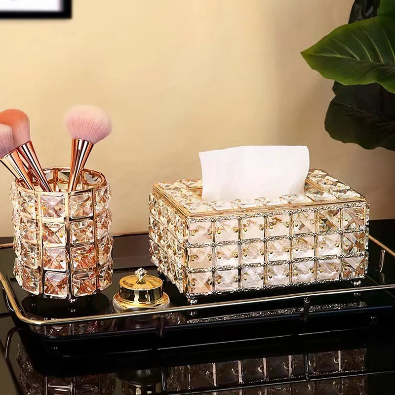 1pcs Clear Tissue Box Decorative Tissue Holder for Living Room Coffee Table Desktop Home Decor Organizer