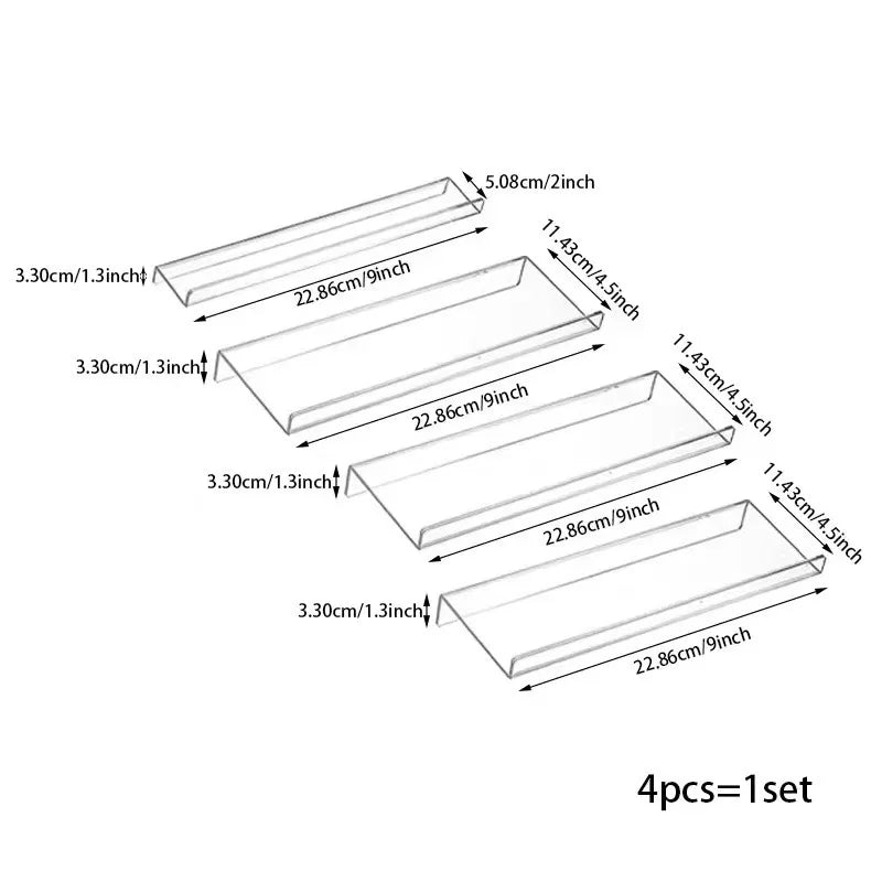4 Tier Kitchen Organizer Spice Drawer Storage Rack Expandable Acrylic Seasoning Bottle Shelves Spice Racks Kitchen Organizer