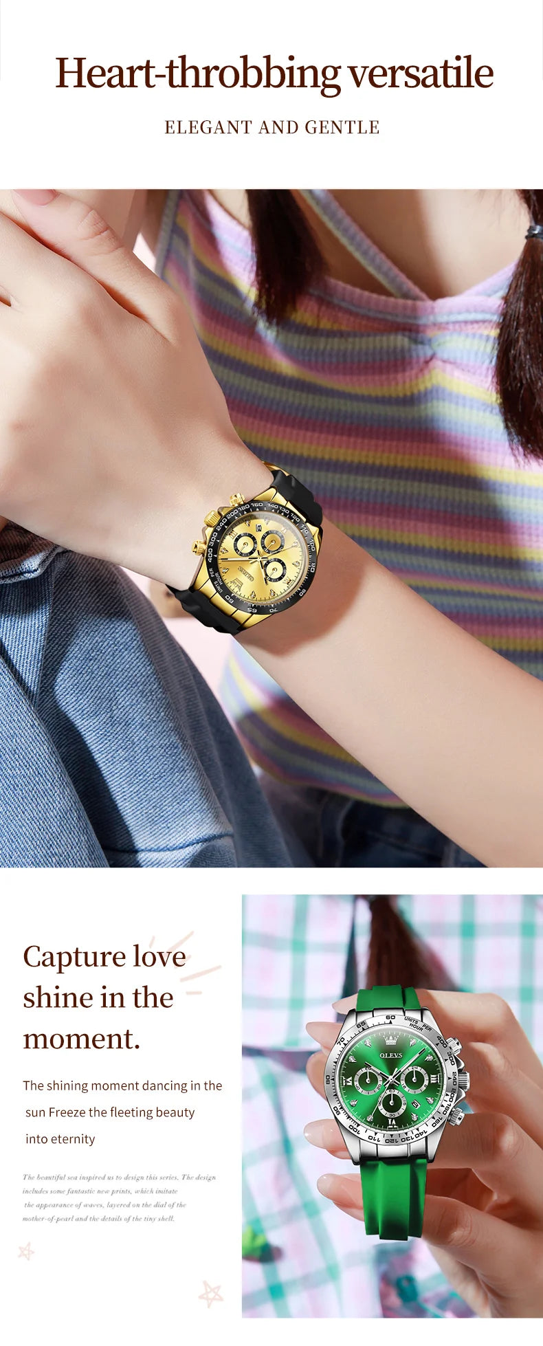 OLEVS 5618 Women Watch HD Multi Functional Waterproof Luminous Chronograph Sports Silicone Strap Luxury Brand Quartz Women Watch