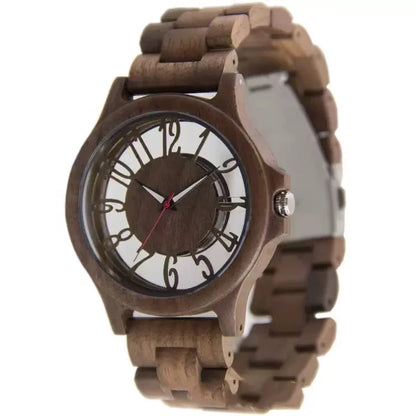 Wooden Watches for Men Handmade  Engraved Wood Watch Analog Quartz Men's Wooden Watch