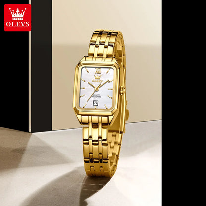 OLEVS 5616 Women Watch Luxury Brand Quartz Watch Elegance Original Square Dial Gold Women Watch Waterproof Luminous Watch