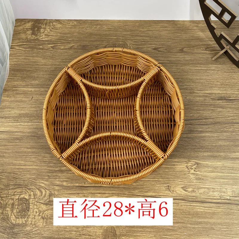 Rattan Woven Fruit Basket Cute Shape Fruit Bowls Tray Vegetable Snack Basket Novelty Animal Shaped Home Decor Organizer Handmade