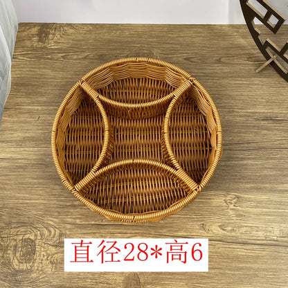 Rattan Woven Fruit Basket Cute Shape Fruit Bowls Tray Vegetable Snack Basket Novelty Animal Shaped Home Decor Organizer Handmade