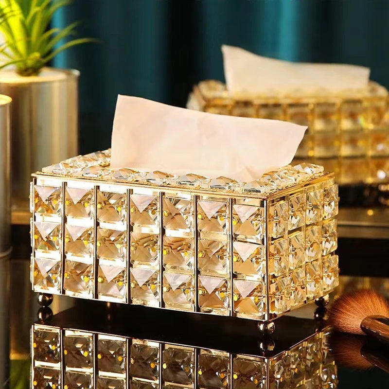 1pcs Clear Tissue Box Decorative Tissue Holder for Living Room Coffee Table Desktop Home Decor Organizer