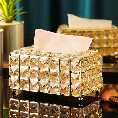 1pcs Clear Tissue Box Decorative Tissue Holder for Living Room Coffee Table Desktop Home Decor Organizer