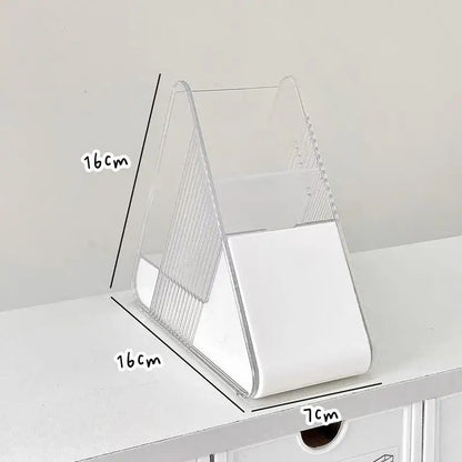 Multi-Compartment Clear Slots Organizer for Home Office, School Study Desk Use, Keeping Writing Instruments Neatly Arranged