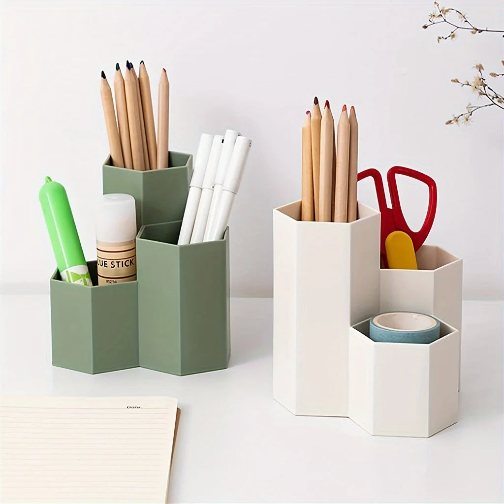 Pen Holder Pen Organizer, Clear Pencil Organizer Cup for Countertop Desk Accessory Storage Home Office and School