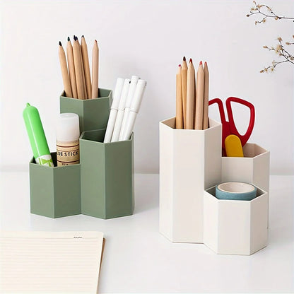 Pen Holder Pen Organizer, Clear Pencil Organizer Cup for Countertop Desk Accessory Storage Home Office and School