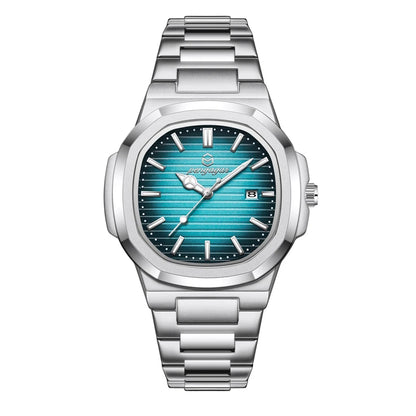 2026 New Luxury Military Man Watch Square Waterproof Luminous Date Week Men Watch Stainless Steel Quartz Men's Watches Reloj+box