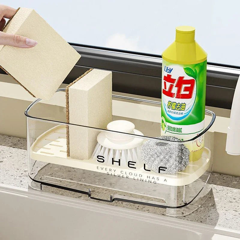 Kitchen Organizer Sink Cleaning Tools Storage Rack Kitchen Multifunctional Drain Rack for Sponge Cleanser Organizer detail view