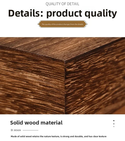 Antique Style Wooden Carbonization Gift Box Rectangular Burnt Wood Hairpin Storage Home Decor Organizer for Jewelry Keepsakes