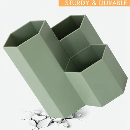 Pen Holder Pen Organizer, Clear Pencil Organizer Cup for Countertop Desk Accessory Storage Home Office and School