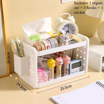 Multi-functional 3-tier Desktop Organizer, Desktop Shelf, Hole Board, Pen Holder Office Desk Organizer, Desk Desk Organizer