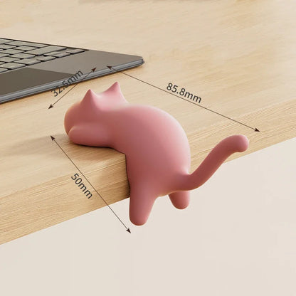 Fun Cat Design Key Hooks for Desk Table Edge Office Bag Storage Kawaii Home Decor Organizer Cute Space Saving Accessory