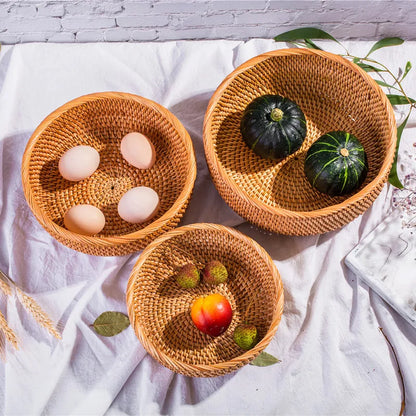 HEMU-Round Rattan Woven Basket