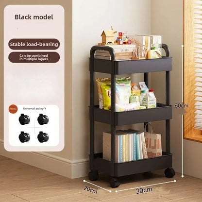 New Multifunctional Storage Cart Open Shelves Book Display Home Decor Organizer Living Room Kitchen Snack Practical Storage Rack