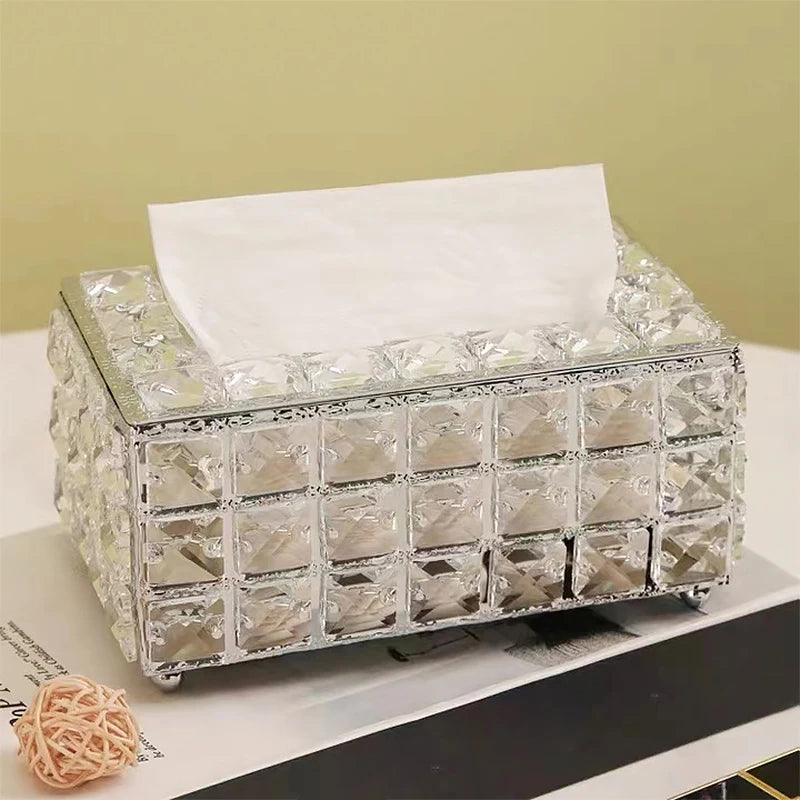 1pcs Clear Tissue Box Decorative Tissue Holder for Living Room Coffee Table Desktop Home Decor Organizer
