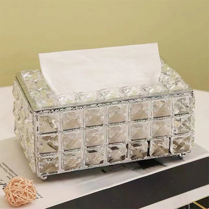 1pcs Clear Tissue Box Decorative Tissue Holder for Living Room Coffee Table Desktop Home Decor Organizer
