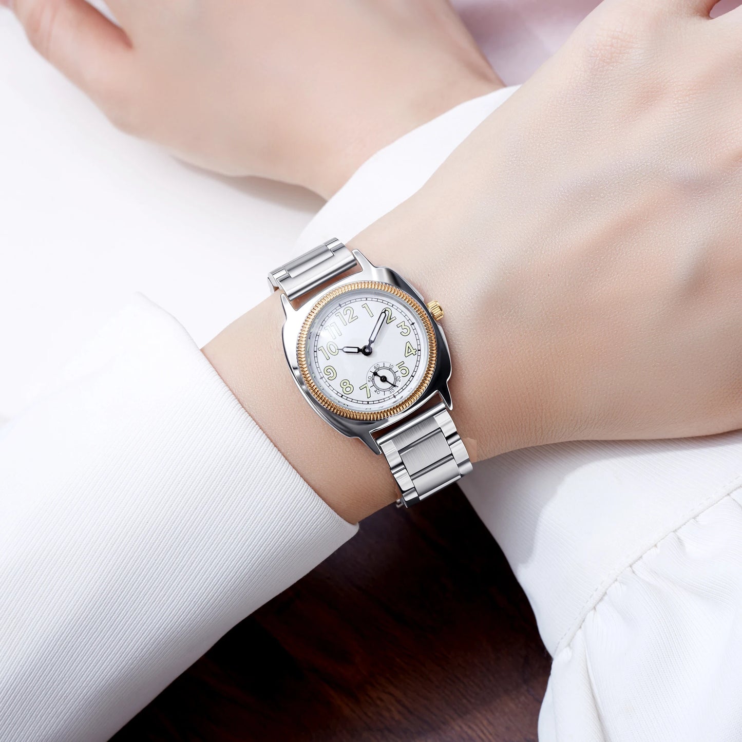 Women's Watch, A Stylish and Refined, Niche and Simple-Style Women's Watch With Stainless Steel Strap, Quartz Movement, A Unique