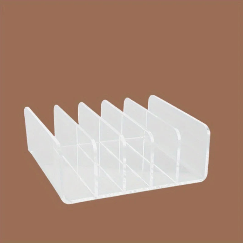 1pc vertical file organizer, acrylic desktop organizer, laptop stand - can hold up to 5 laptops, tablets and smartphones