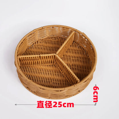Rattan Woven Fruit Basket Cute Shape Fruit Bowls Tray Vegetable Snack Basket Novelty Animal Shaped Home Decor Organizer Handmade