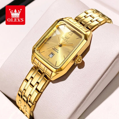 OLEVS 5616 Women Watch Luxury Brand Quartz Watch Elegance Original Square Dial Gold Women Watch Waterproof Luminous Watch