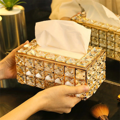 1pcs Clear Tissue Box Decorative Tissue Holder for Living Room Coffee Table Desktop Home Decor Organizer