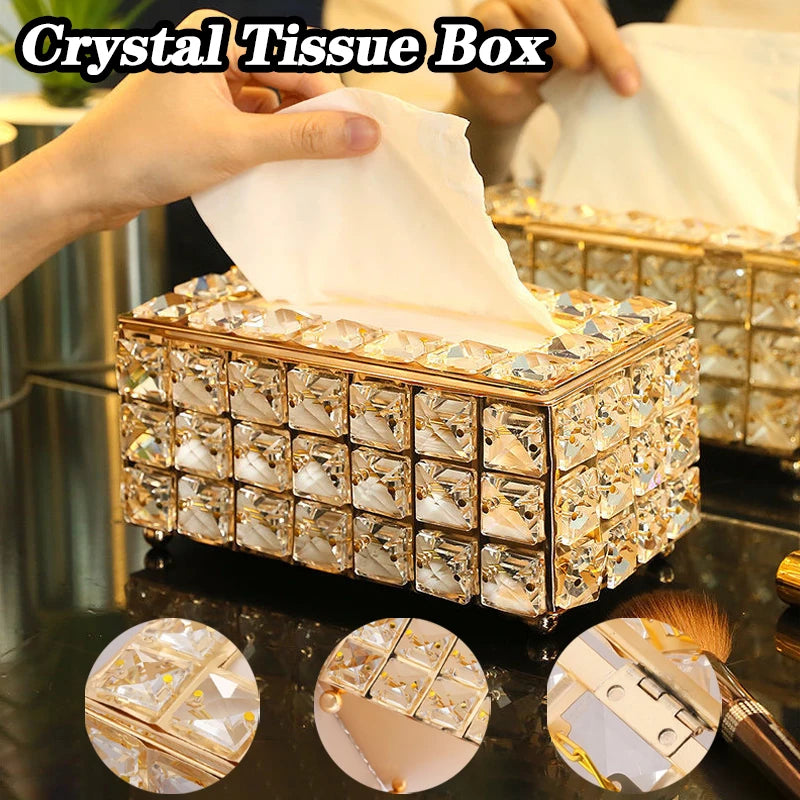 1pcs Clear Tissue Box Decorative Tissue Holder for Living Room Coffee Table Desktop Home Decor Organizer