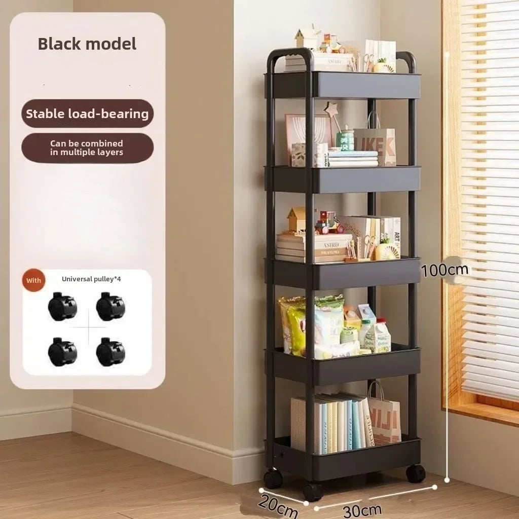 New Multifunctional Storage Cart Open Shelves Book Display Home Decor Organizer Living Room Kitchen Snack Practical Storage Rack
