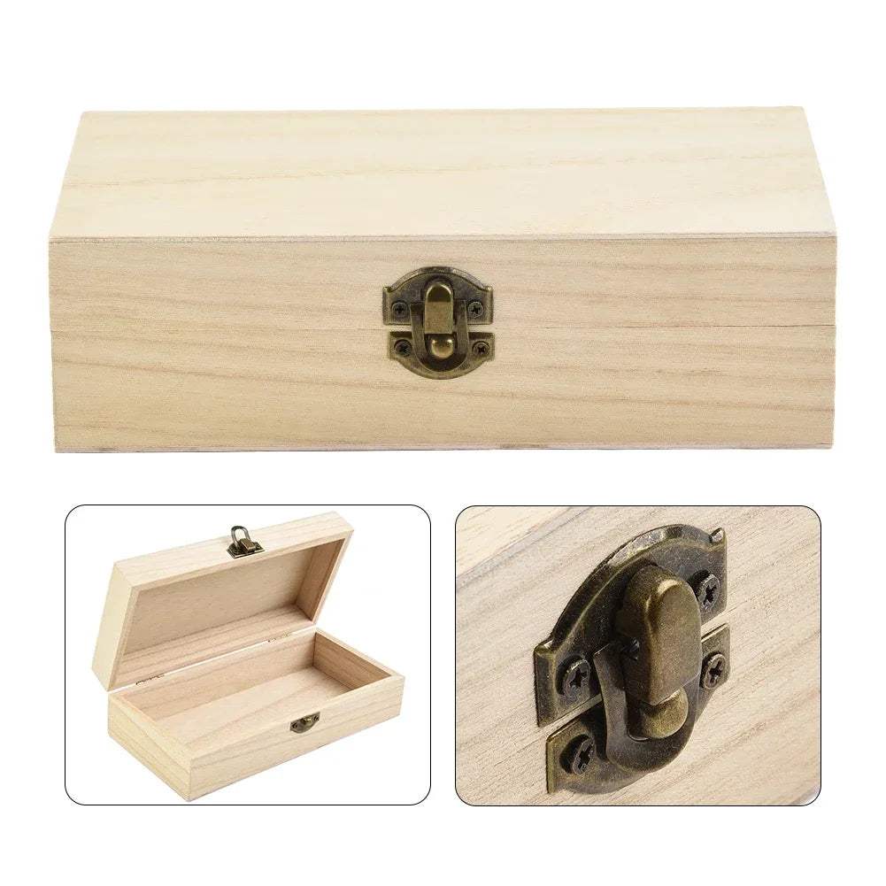 Antique Style Wooden Carbonization Gift Box Rectangular Burnt Wood Hairpin Storage Home Decor Organizer for Jewelry Keepsakes