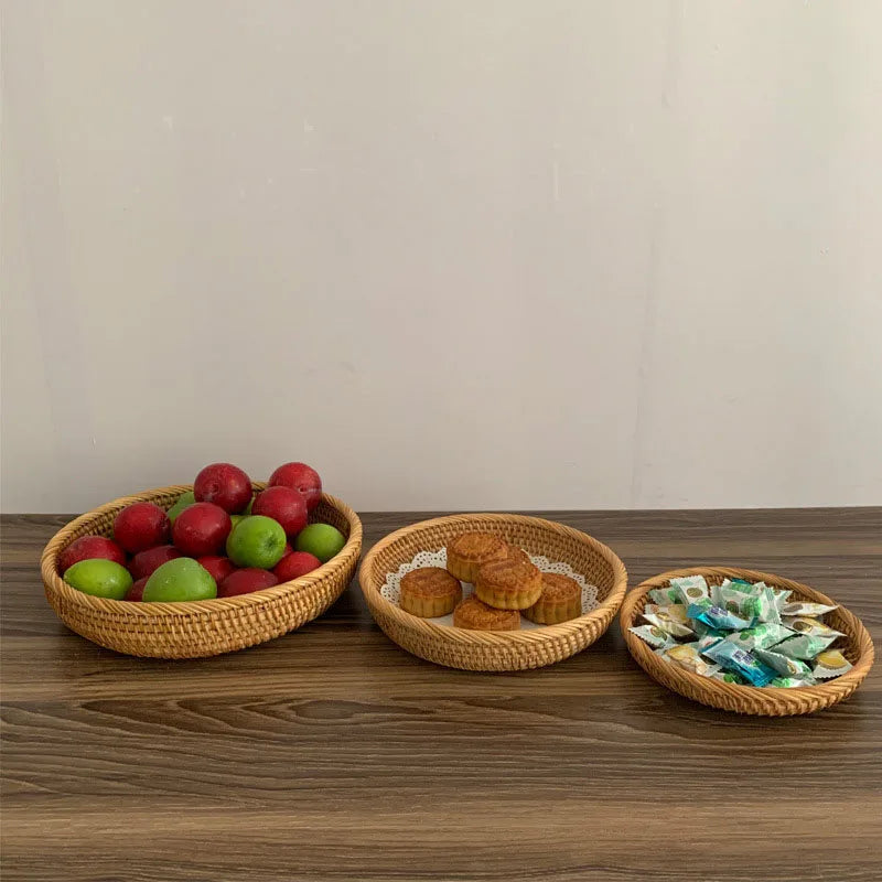HEMU-Round Rattan Woven Basket