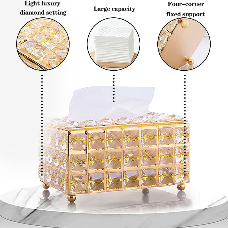 1pcs Clear Tissue Box Decorative Tissue Holder for Living Room Coffee Table Desktop Home Decor Organizer