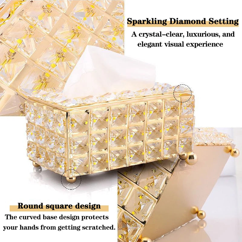 1pcs Clear Tissue Box Decorative Tissue Holder for Living Room Coffee Table Desktop Home Decor Organizer