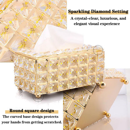 1pcs Clear Tissue Box Decorative Tissue Holder for Living Room Coffee Table Desktop Home Decor Organizer