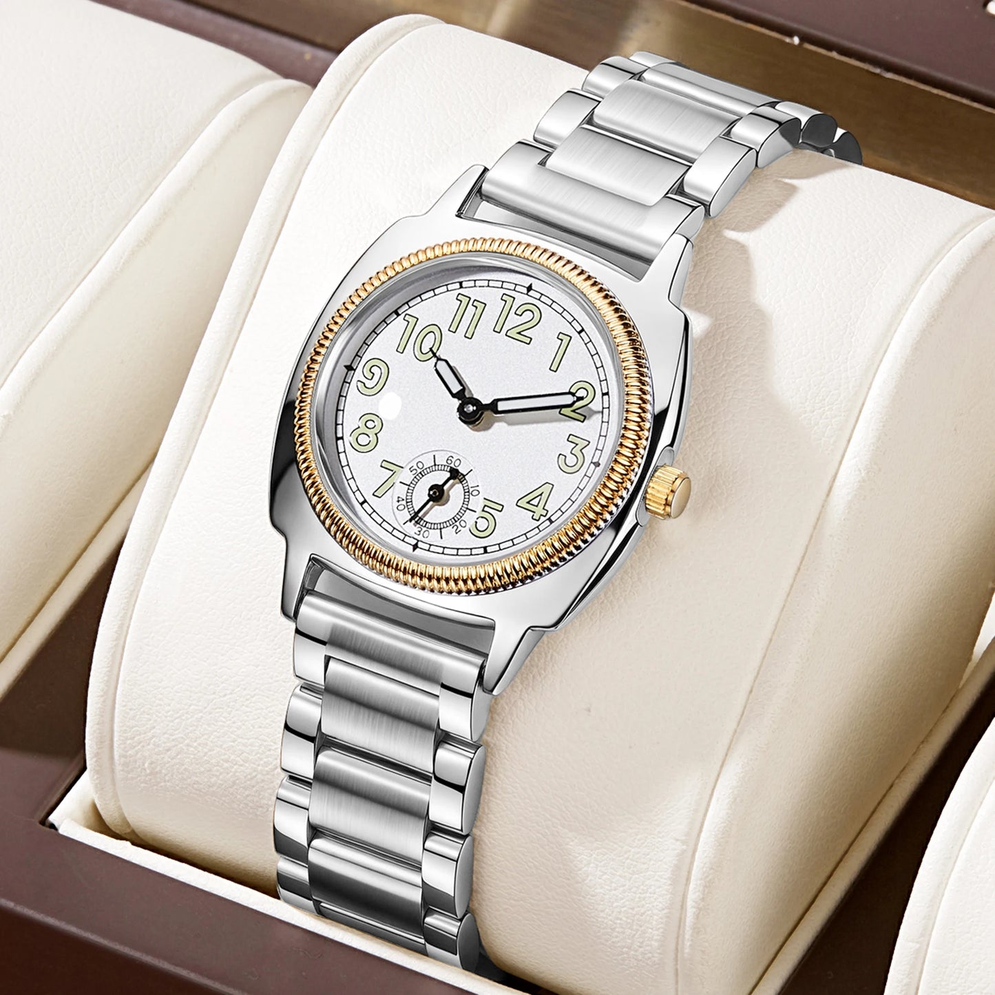 Women's Watch, A Stylish and Refined, Niche and Simple-Style Women's Watch With Stainless Steel Strap, Quartz Movement, A Unique