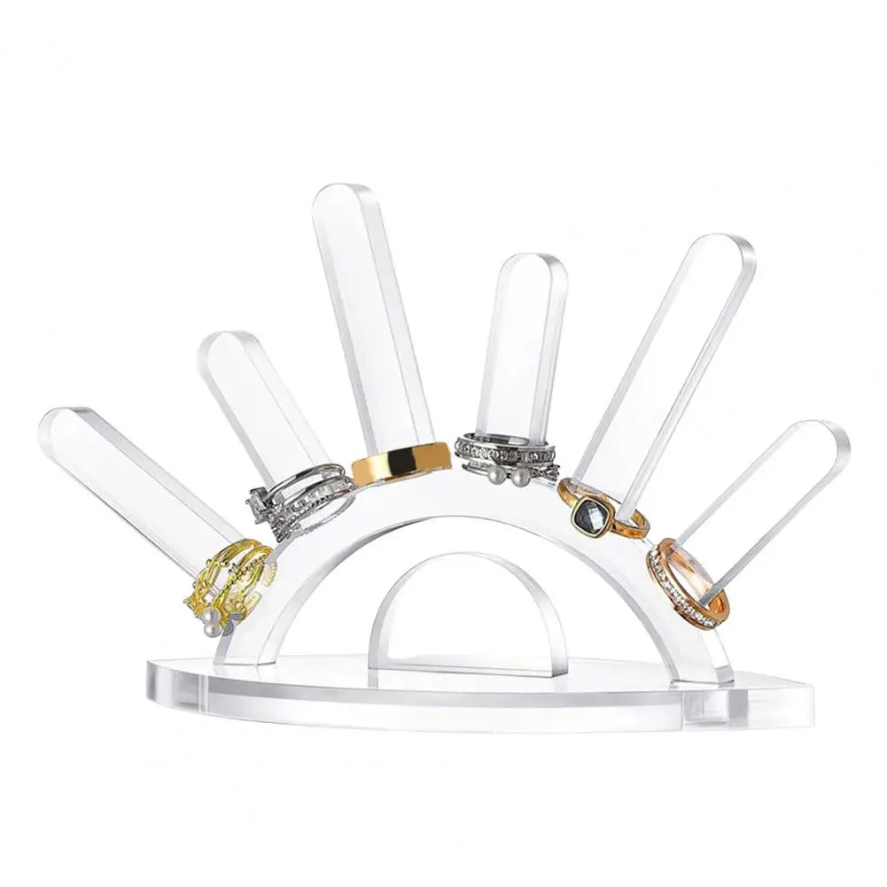 Creative Wooden Ring Holder Eye Shape Ring Display Rack With 6 Ring Posts Jewelry Display Stand Home Decor Organizer