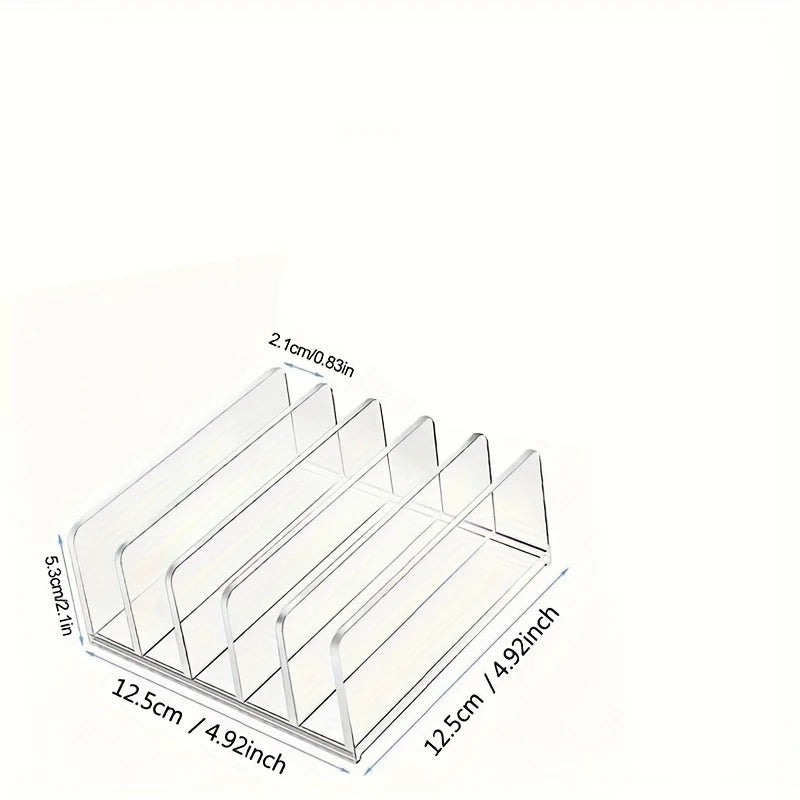 1pc vertical file organizer, acrylic desktop organizer, laptop stand - can hold up to 5 laptops, tablets and smartphones