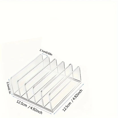 1pc vertical file organizer, acrylic desktop organizer, laptop stand - can hold up to 5 laptops, tablets and smartphones