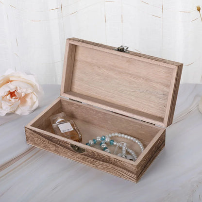 Antique Style Wooden Carbonization Gift Box Rectangular Burnt Wood Hairpin Storage Home Decor Organizer for Jewelry Keepsakes