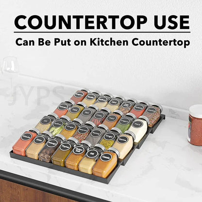 4 Tier Kitchen Organizer Spice Drawer Storage Rack Expandable Acrylic Seasoning Bottle Shelves Spice Racks Kitchen Organizer