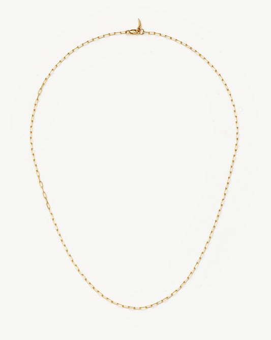 Solid Gold Classic Paperclip Chain Necklace | 14ct Solid Gold