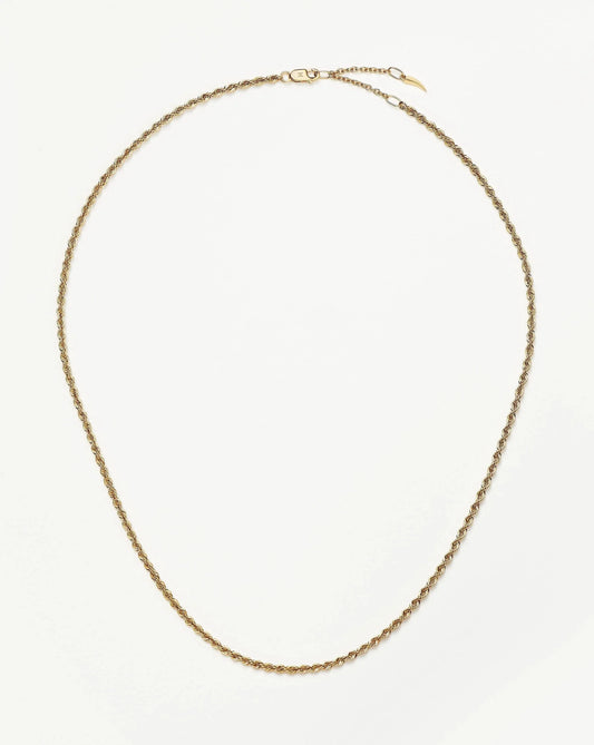 Solid Gold Classic Rope Chain Necklace