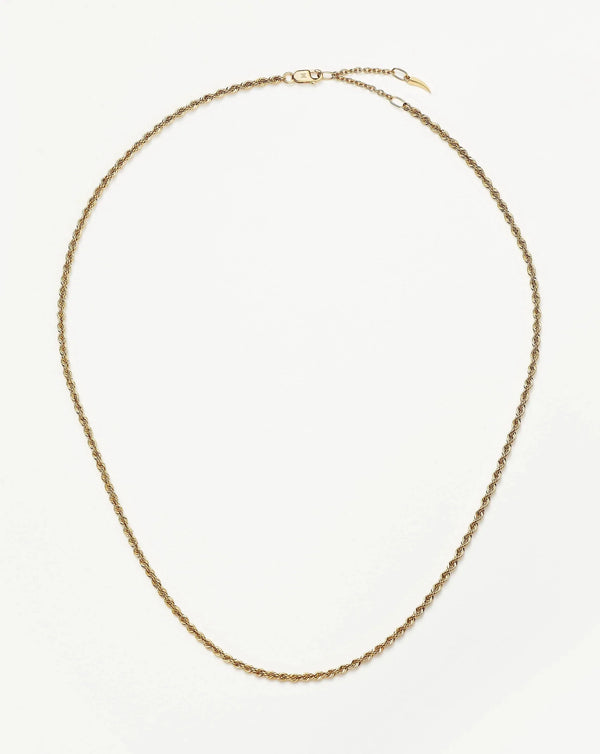 Solid Gold Classic Rope Chain Necklace