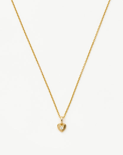Solid Gold Diamond Heart Mini Pendant Necklace | 14ct solid Gold/Diamond