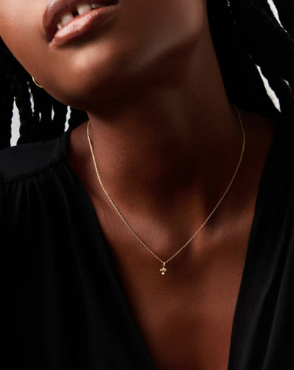 Solid Gold Diamond Mushroom Mini Pendant Necklace | 14ct Solid Gold/Diamond
