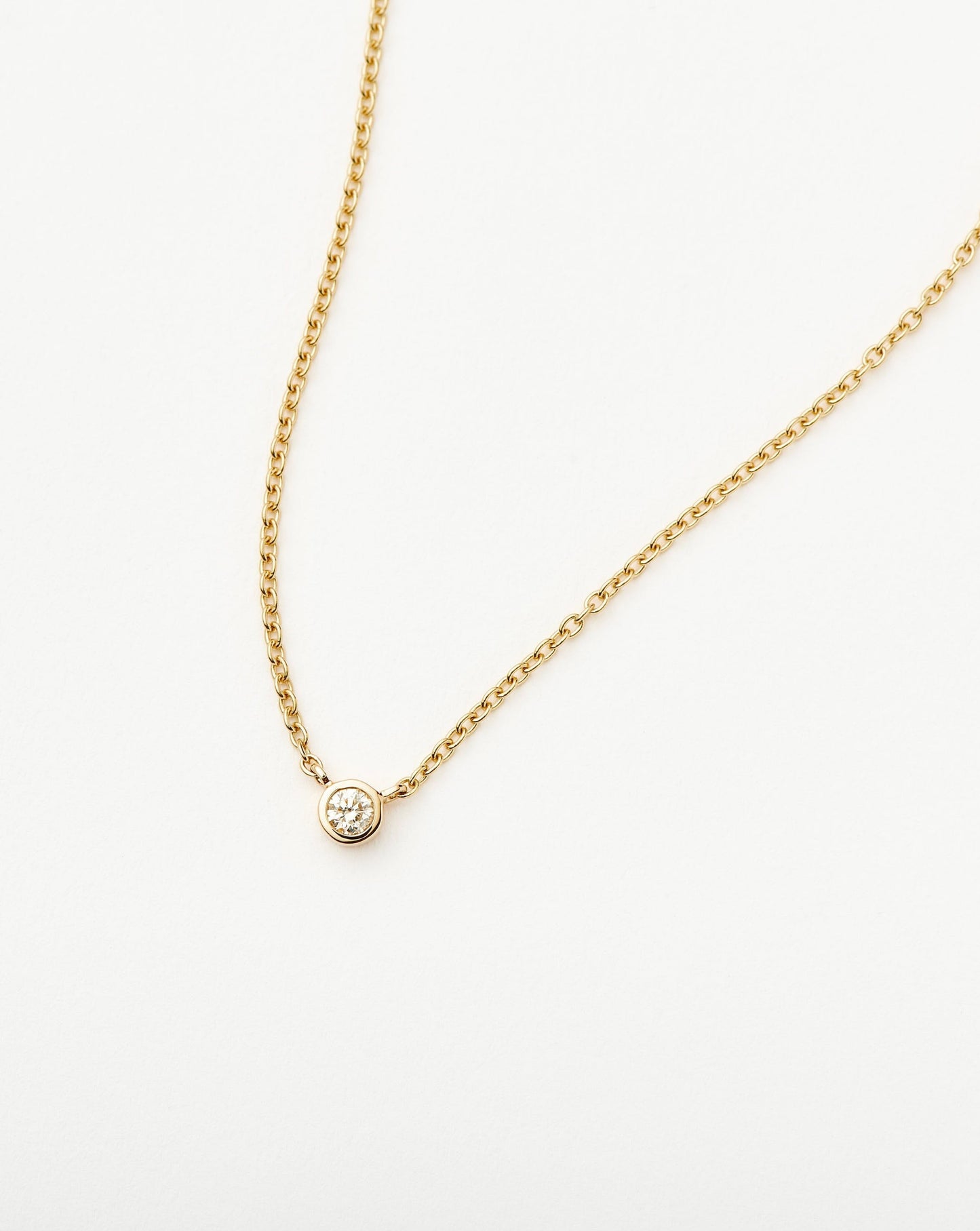 Solid Gold Diamond Solitaire Pendant Necklace | 14ct Solid Gold/Diamond