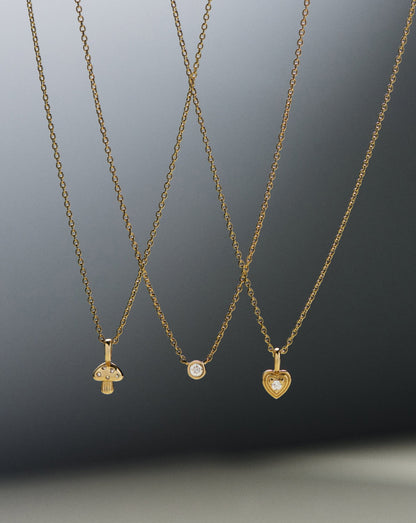 Solid Gold Diamond Solitaire Pendant Necklace | 14ct Solid Gold/Diamond