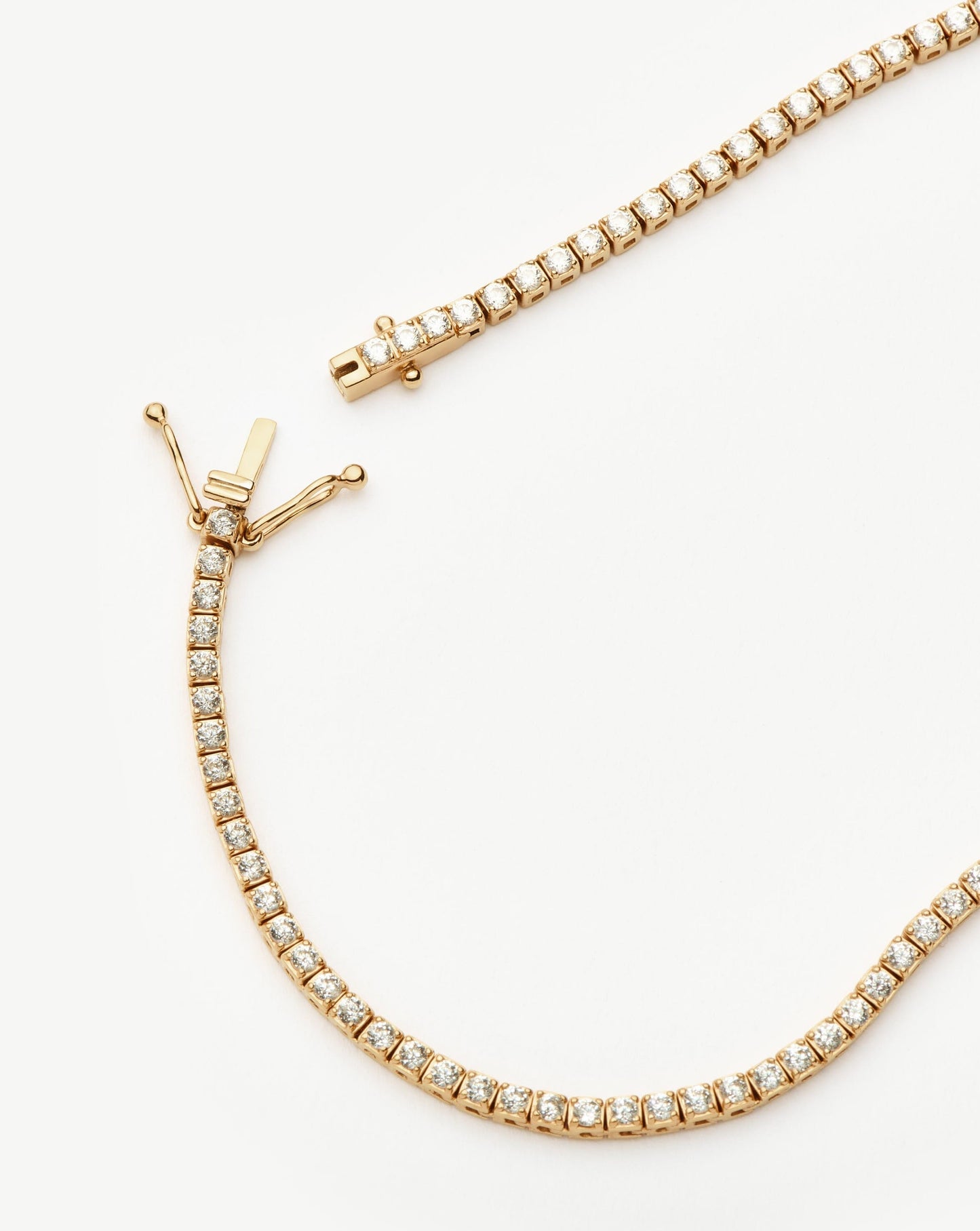 Solid Gold Diamond Tennis Necklace | 14ct Solid Gold Diamond