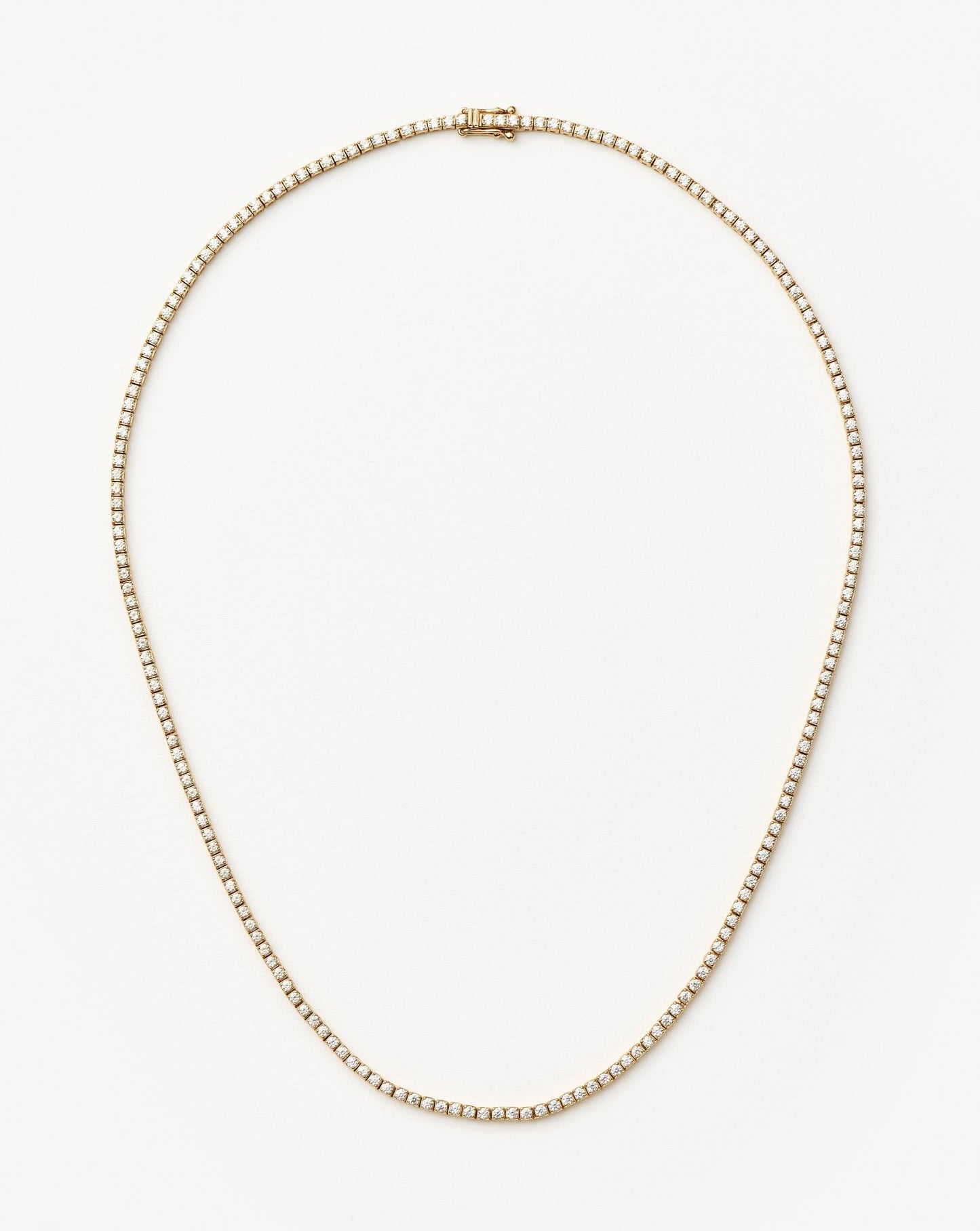 Solid Gold Diamond Tennis Necklace | 14ct Solid Gold Diamond