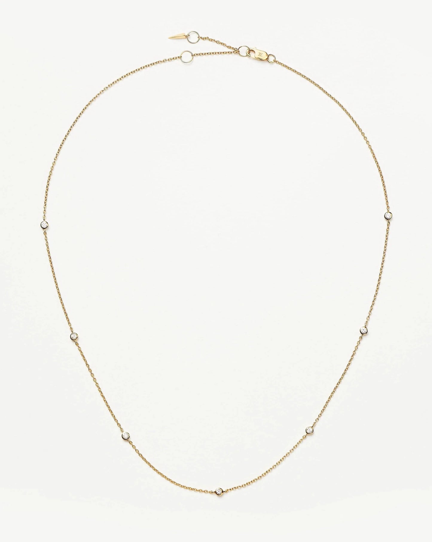 Solid Gold Floating Diamond Necklace | 14ct Solid Gold